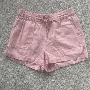 J. Crew Pink Linen-Blend Drawstring Athletic Shorts